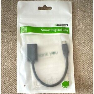 UGREEN Micro-USB Male to USB-A Female Adapter, Black, Portable Short Cable